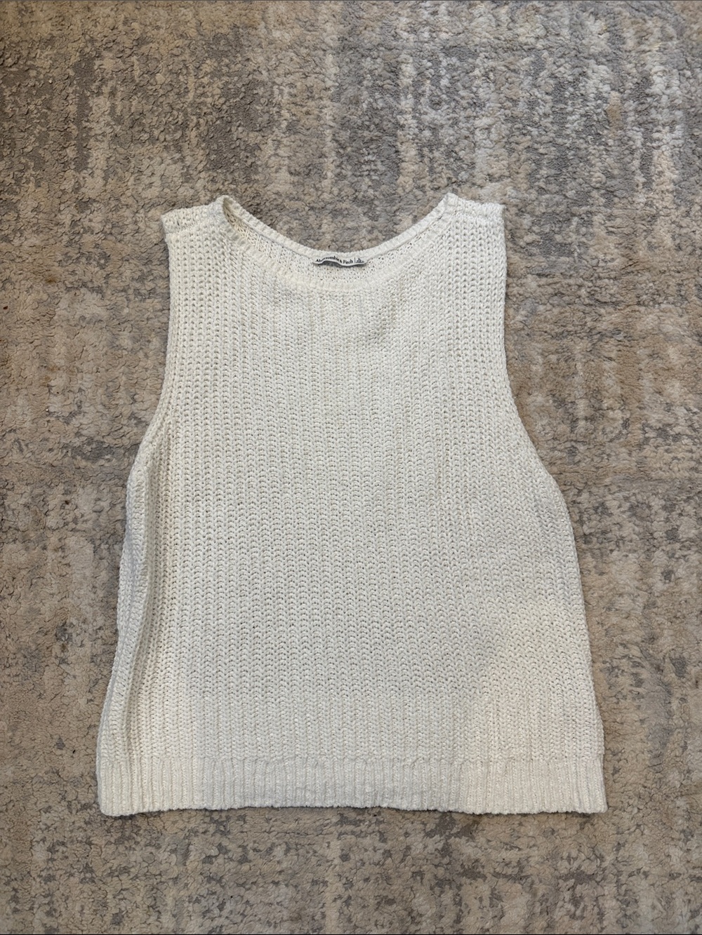 Abercrombie & Fitch Cream Knit Sleeveless Sweater Tank